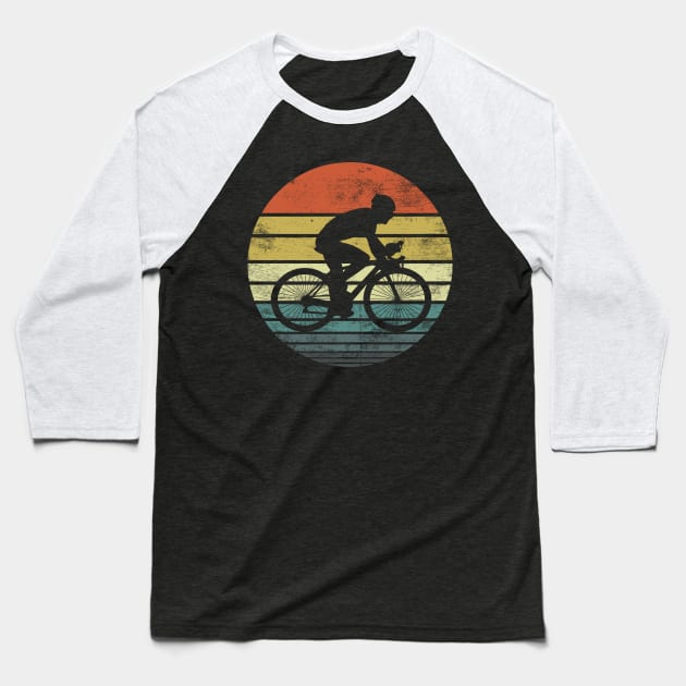 Bicycling Biking Retro Vintage Style Baseball T-Shirt by stayilbee